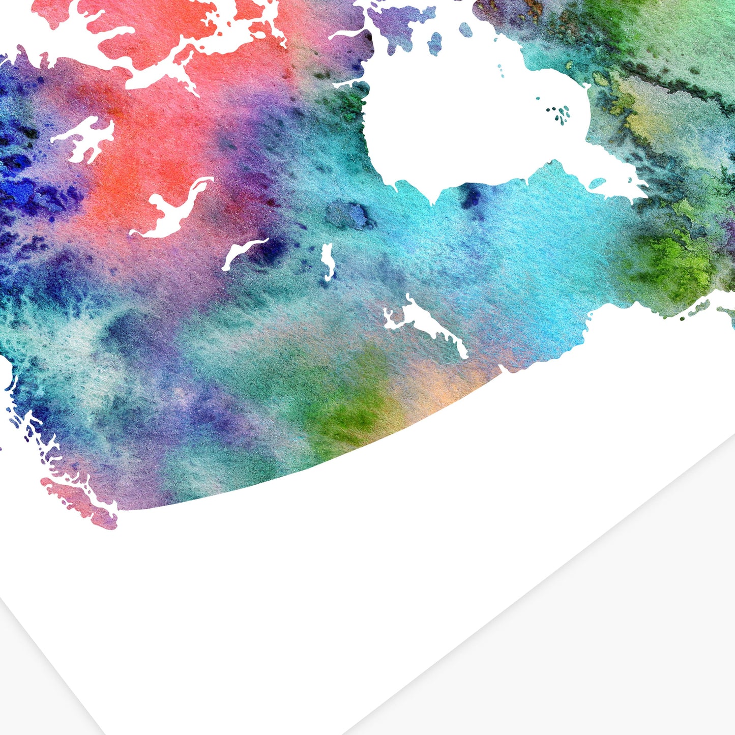Watercolor Canada Map, Abstract Canada Art Print, Instant Download