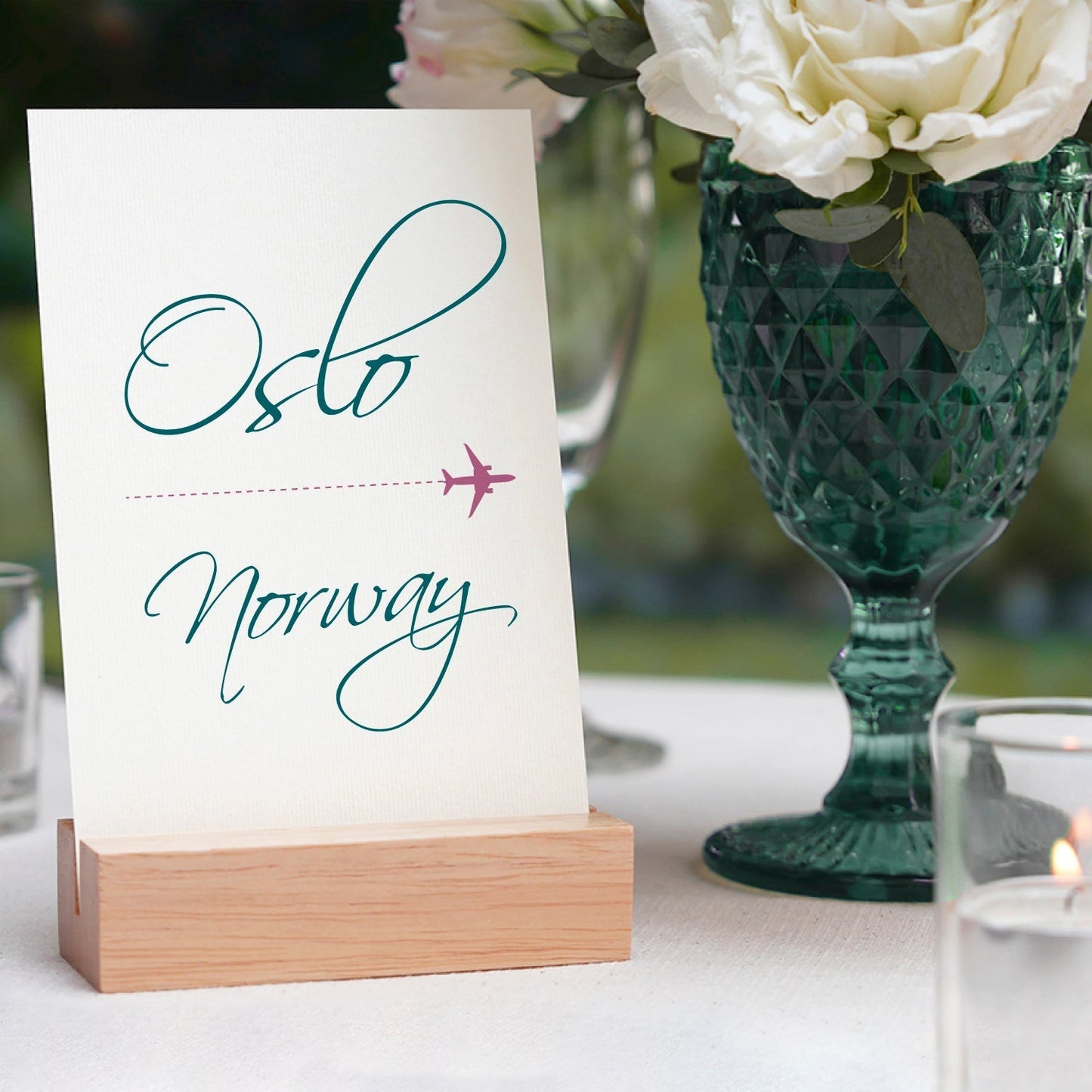 Destination wedding table numbers, country city name table cards PDF
