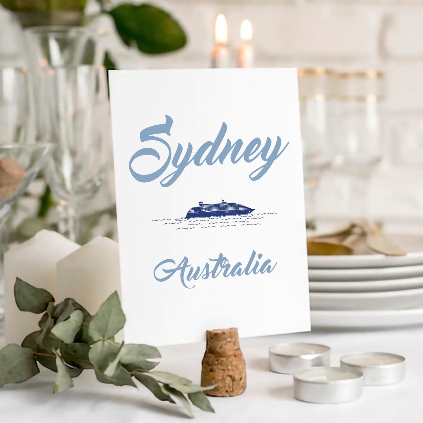 Destination wedding table numbers, country city name table cards PDF