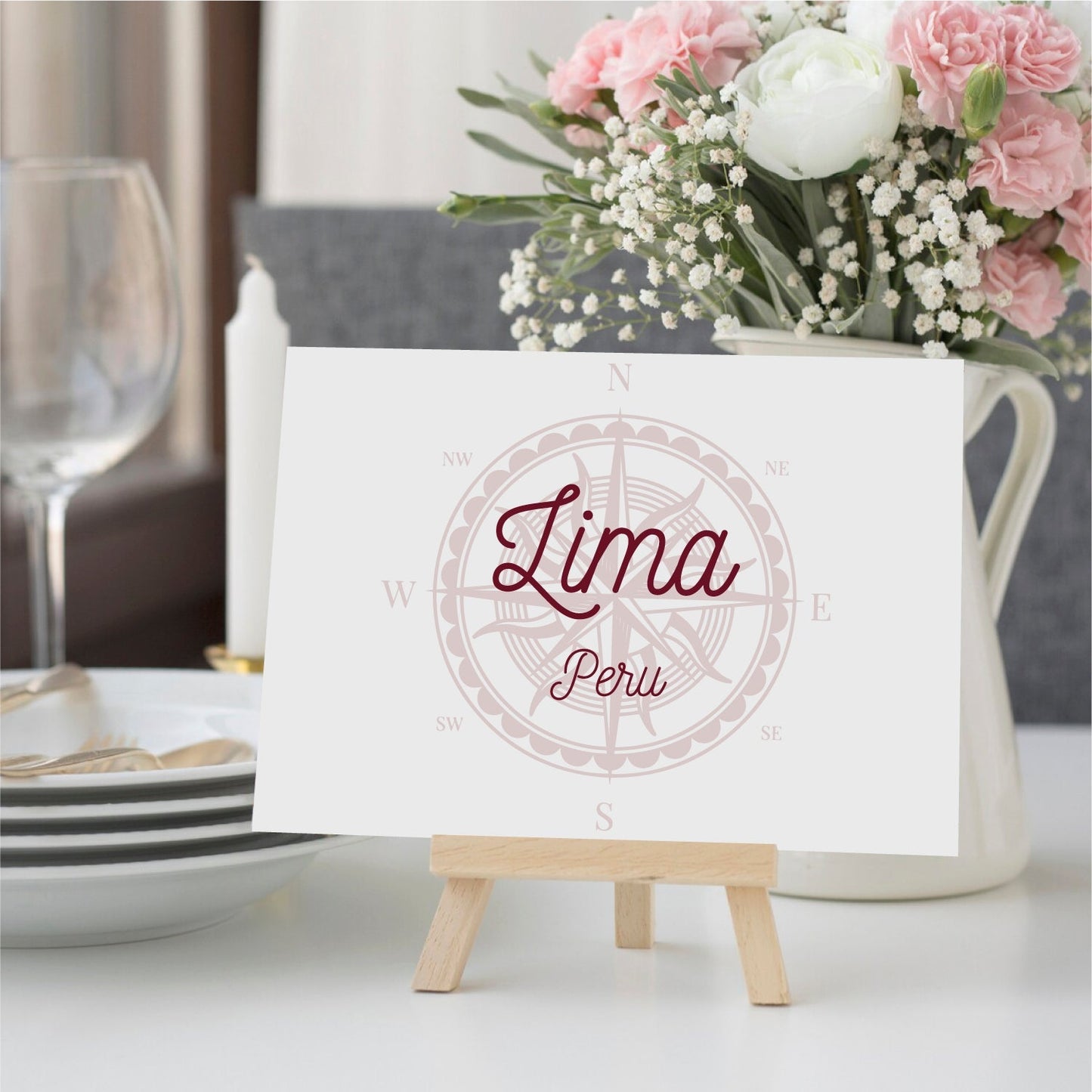 Destination wedding table number signs,Travel theme table number cards