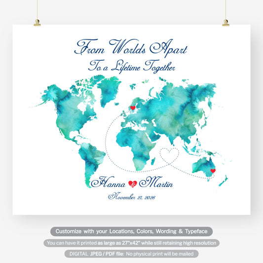 Destination wedding guest book alternative for international couples