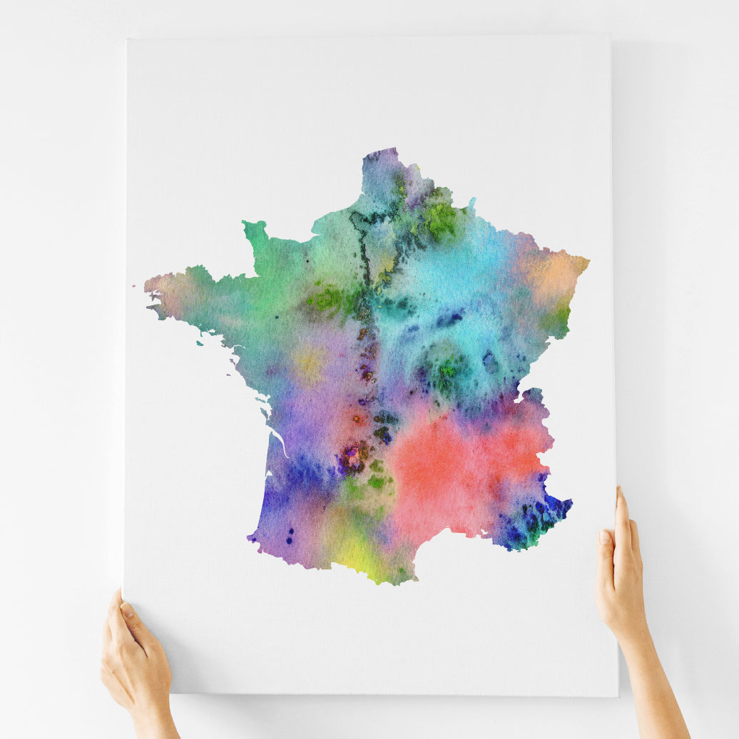 Custom Watercolor Map Art - Euphoria Collection - Add Your Text