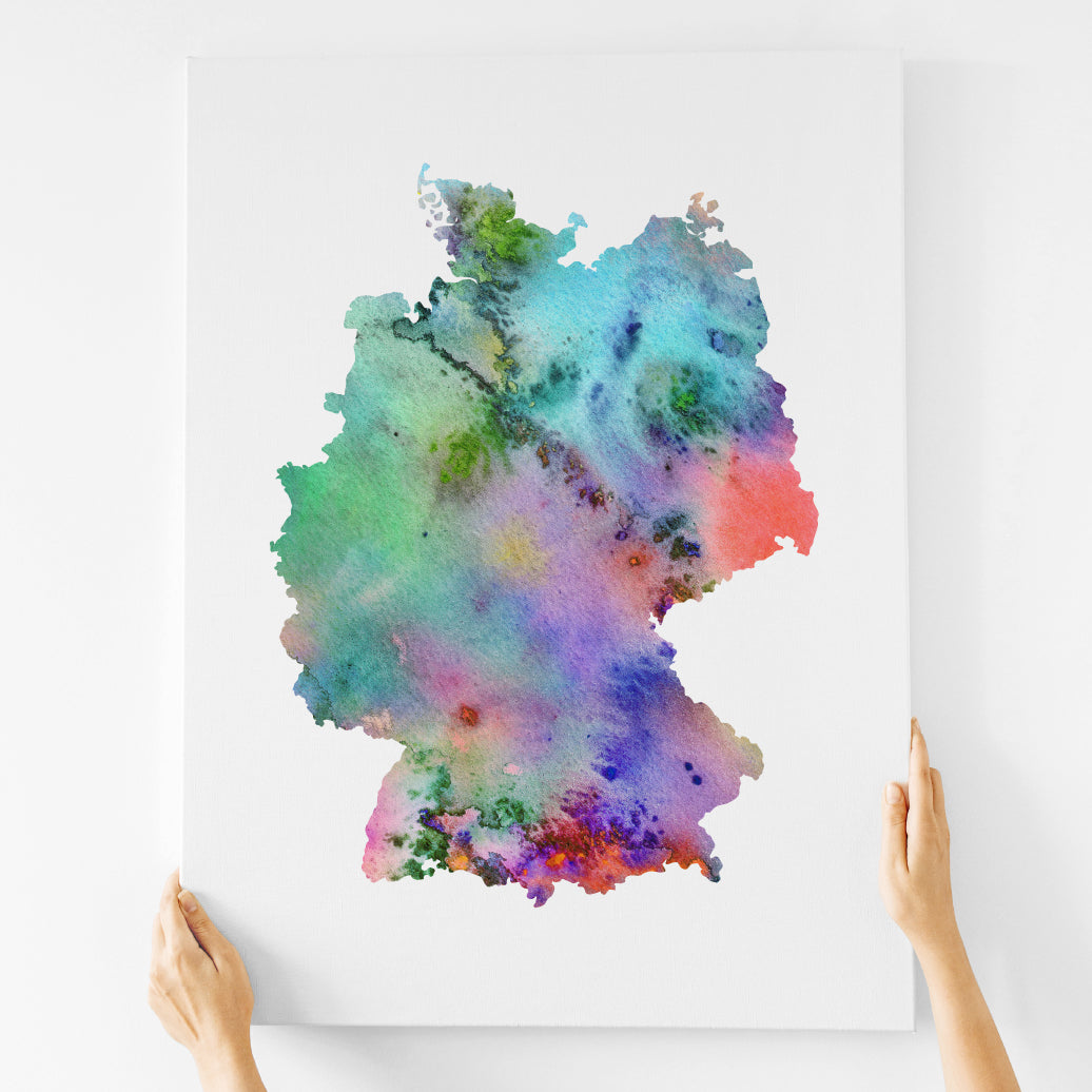 Watercolor Germany Map, Abstract Germany Art Print, Instant Download