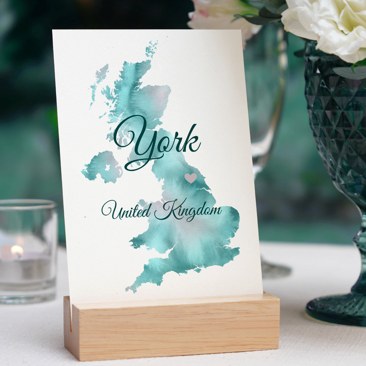 Watercolor map wedding table numbers, Travel theme table number signs