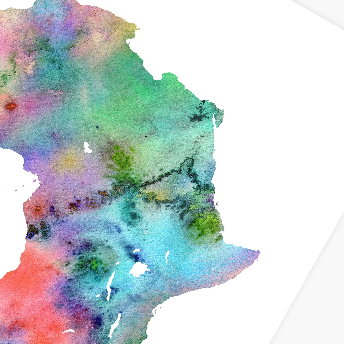 Watercolor Africa Map, Colorful Abstract Africa Print, Instant Download