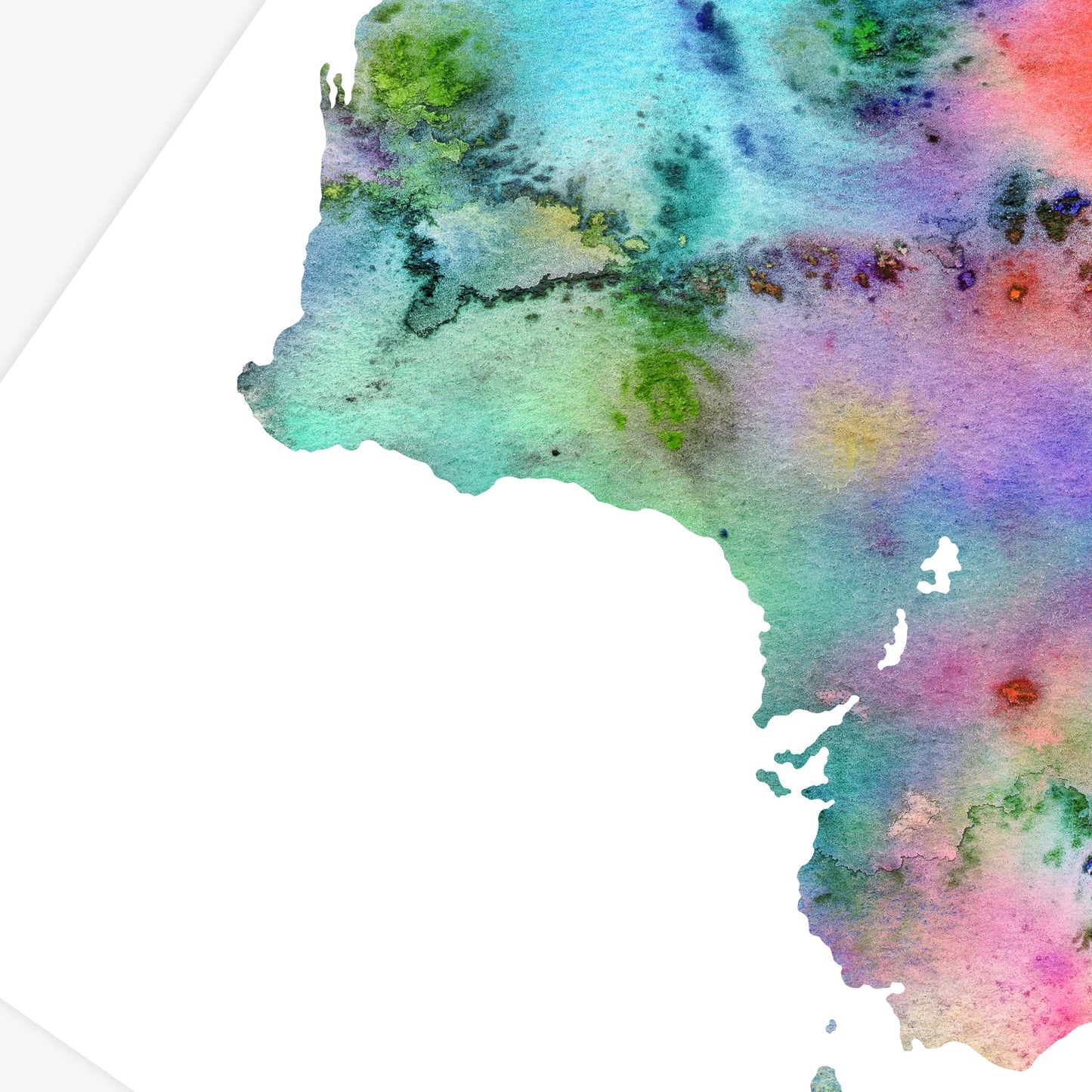 Watercolour Australia Map, Colorful Australia Print, Instant Download