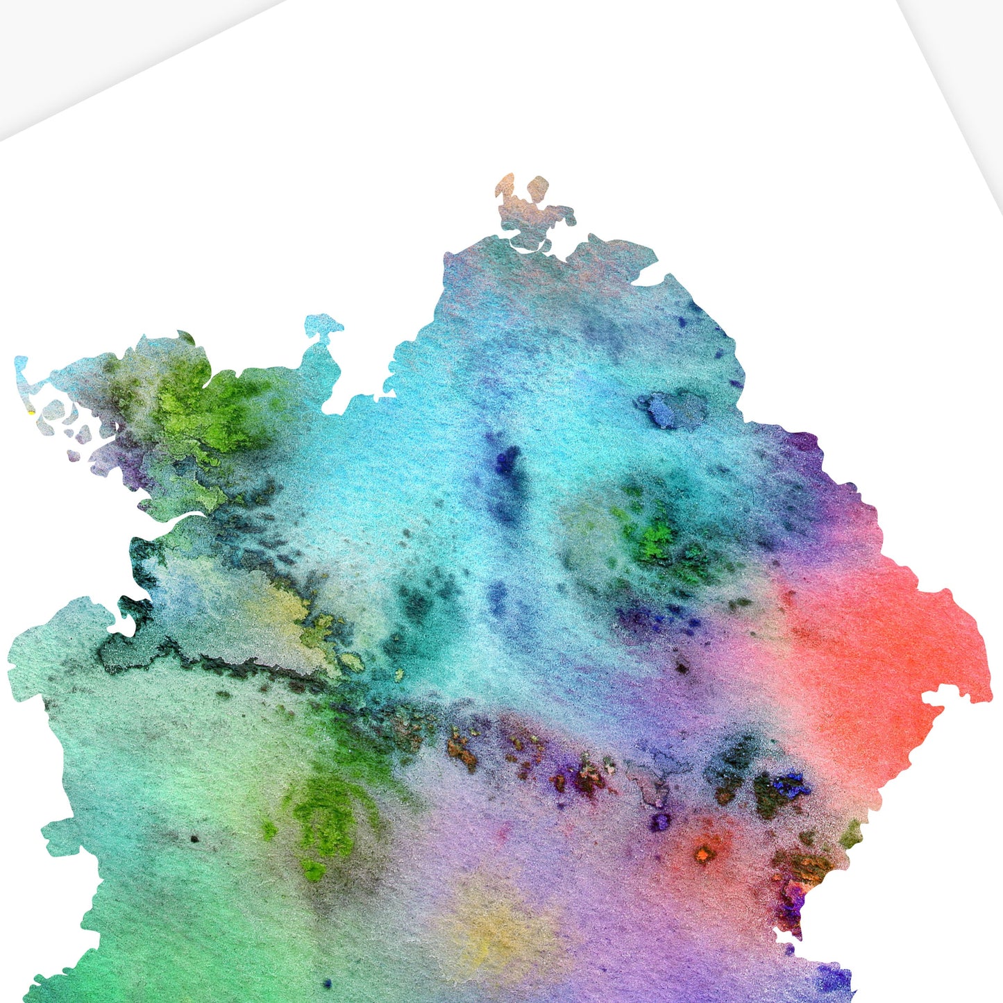 Watercolor Germany Map, Abstract Germany Art Print, Instant Download