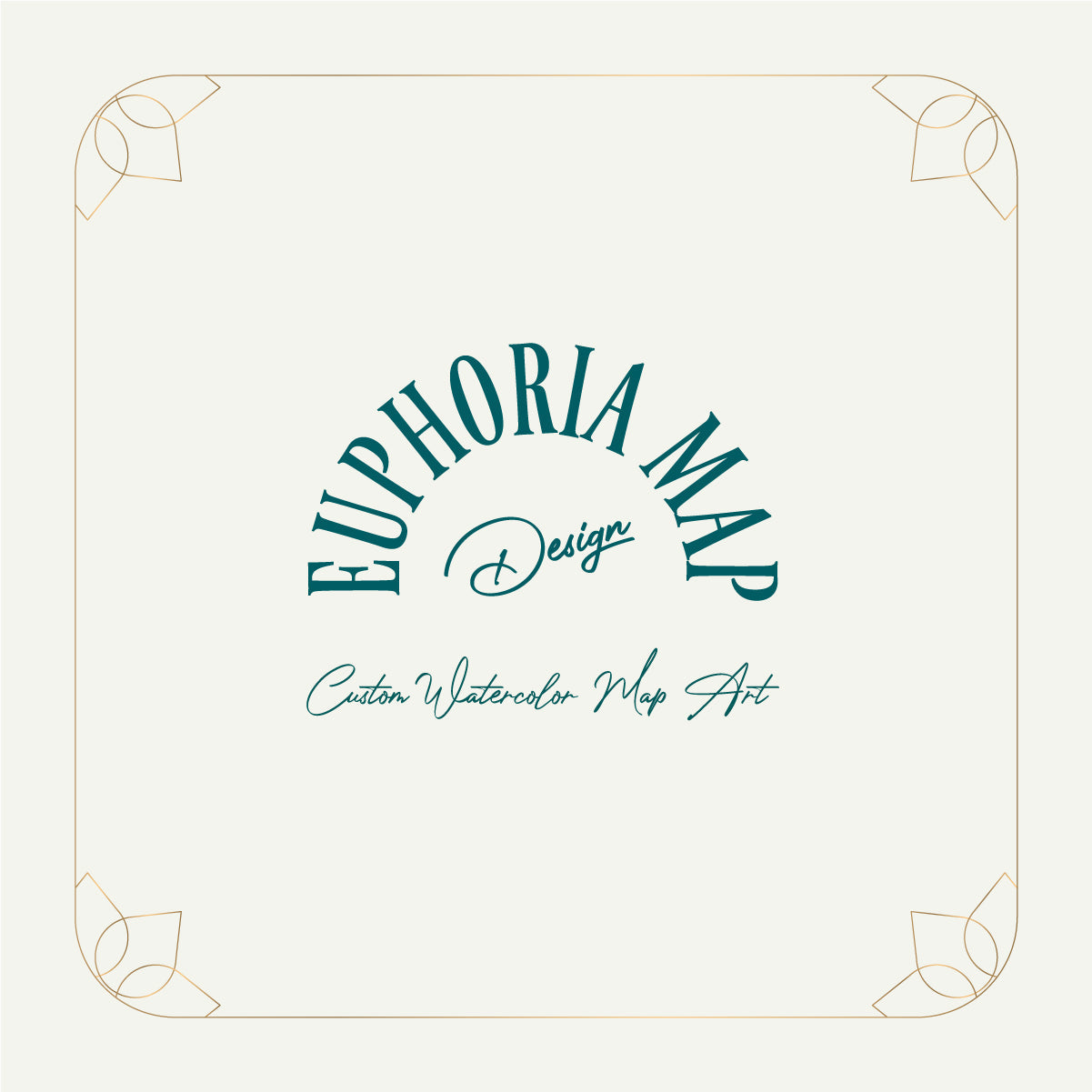 Custom Watercolor Map Art - Euphoria Collection - Add Your Text