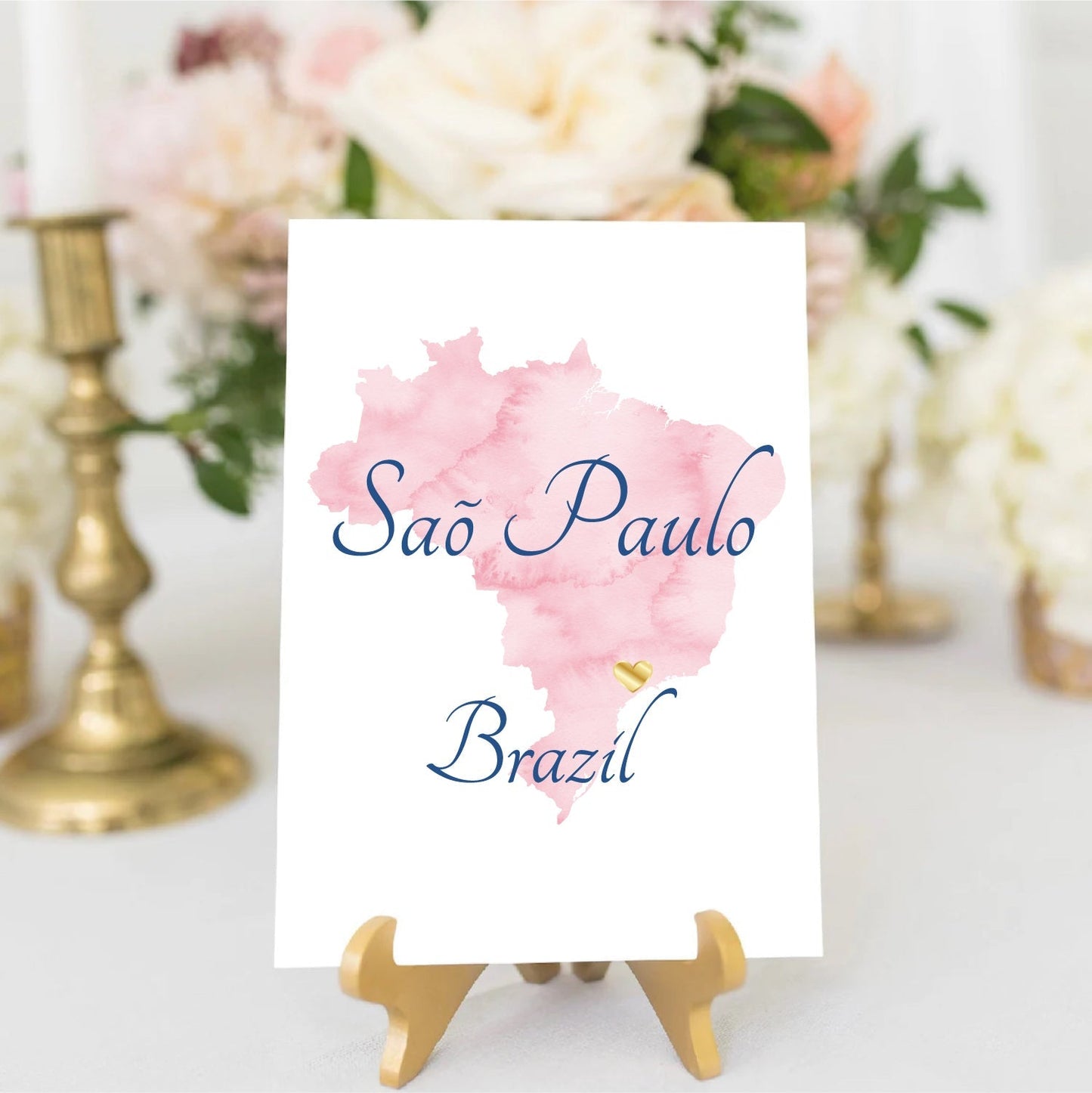 Watercolor map wedding table numbers, Travel theme table number signs