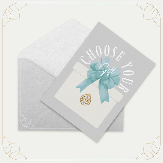 Gift card for bespoke watercolor maps from Sunny Rain Downloads